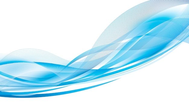 Abstract blue wave on white background