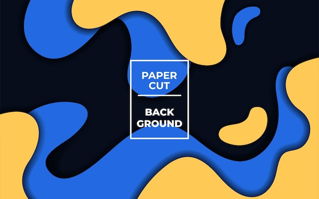 Abstract blue and yellow paper cut slime background.