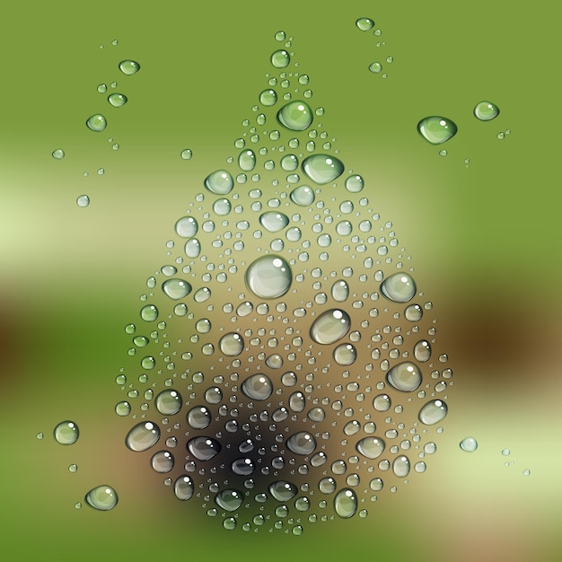 Vector abstract blurred background with transparent water drops