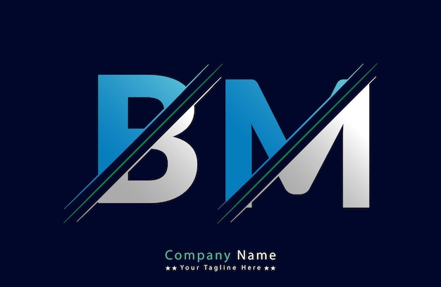 Abstract BM letter logo design template Vector Logo Illustration