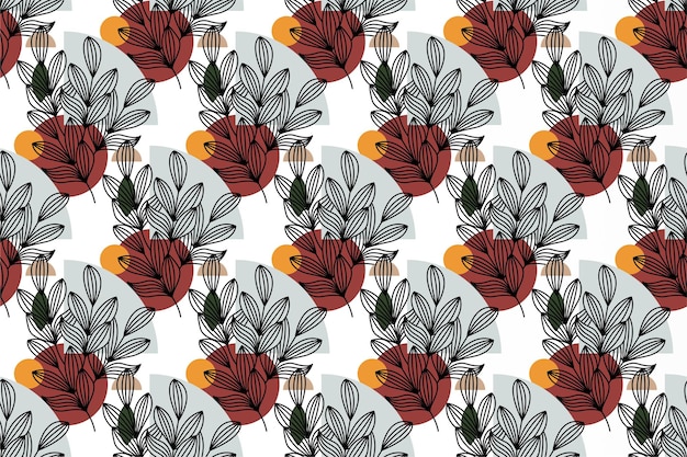 Abstract boho floral seamless pattern background