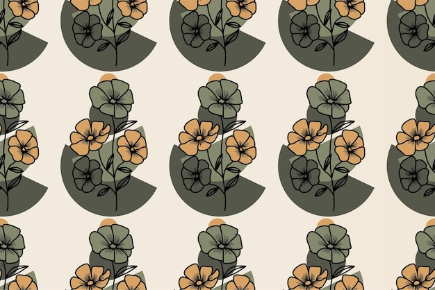 Abstract boho floral seamless pattern background