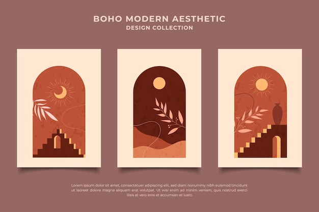 Abstract boho modern architecture minimal design decoration