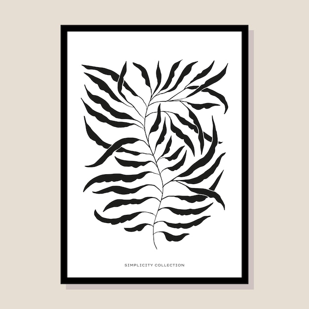 Abstract boho style botanical vector art print poster for your wall art gallery