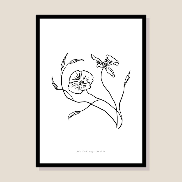 Abstract boho style botanical vector art print poster for your wall art gallery