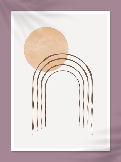 Abstract boho style minimal wall art