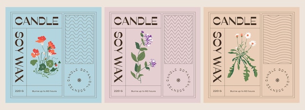 Abstract botanical vector cosmetics printable label design template for branding packaging design