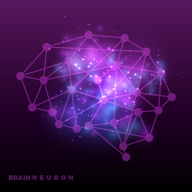 Vector abstract brain neural network and universe background