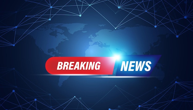 Abstract breaking news concept background urgent news coverage latest news on a blue background