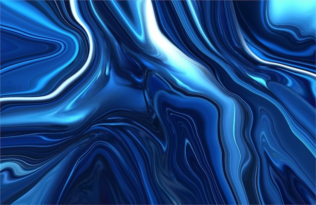 Abstract bright artistic splashes glossy color texture liquid background with marble blue pattern