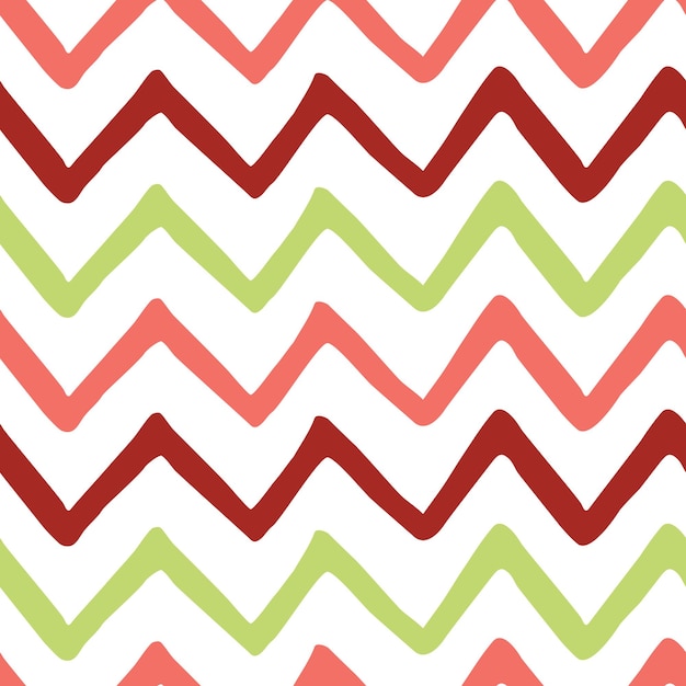 Vector abstract bright colorful zigzag seamless hand painted pattern