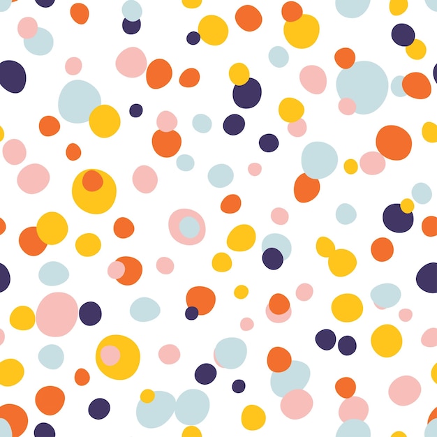 Abstract bright seamless pattern with multicolored dots