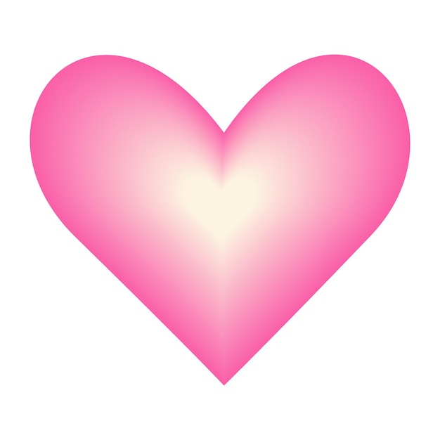 Abstract bright voluminous luminous heart for Valentines Day in trendy pink tone Design for cards