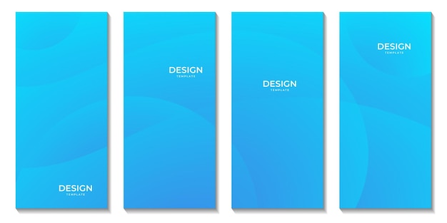 abstract brochures set bright blue wave colorful gradient background for business