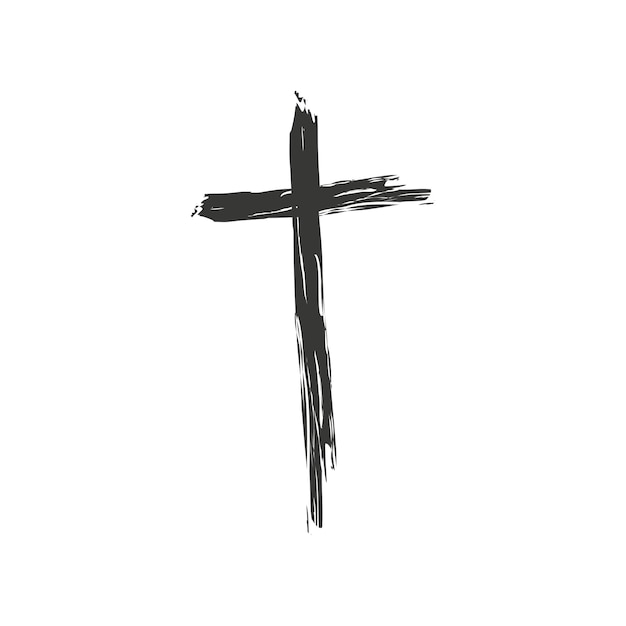 Abstract brush cross Cross symbol Grunge background Vector illustration