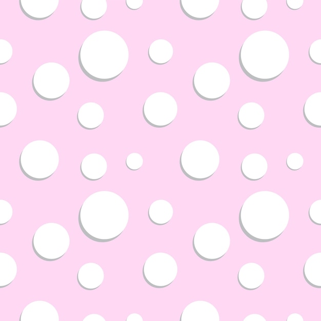 Abstract Bubble Seamless Pattern Design Template White Ellipse Shape Ornament Pastel Pink Color Theme