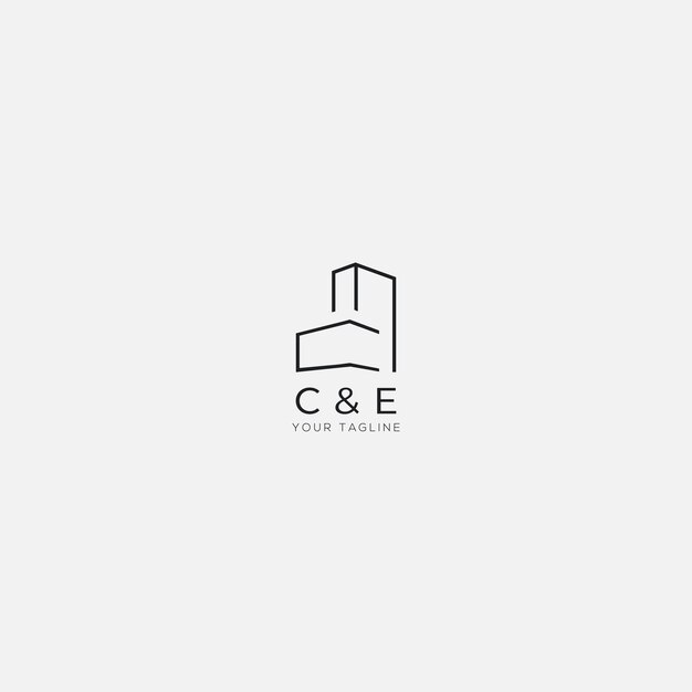 Vector abstract building letter c and e logo