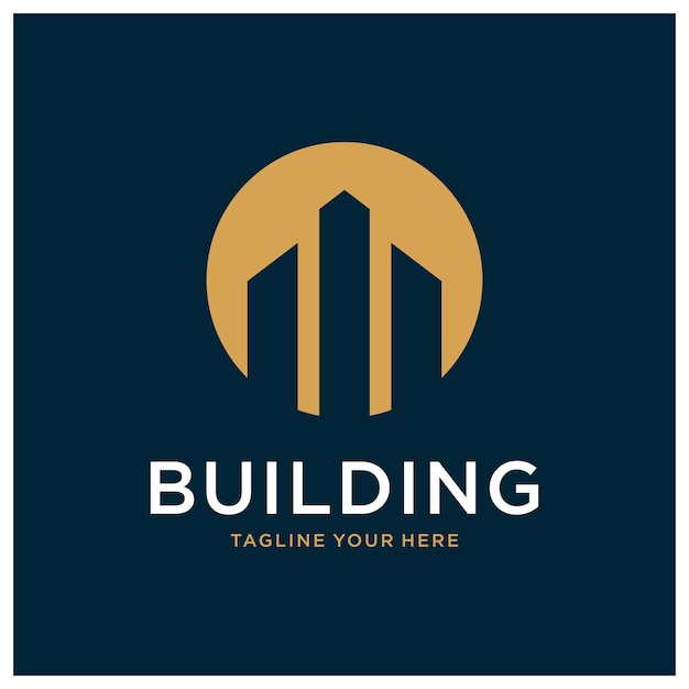 Abstract building structure logo design real estate architecture construction