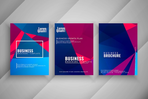 Abstract business brochure colorful template set