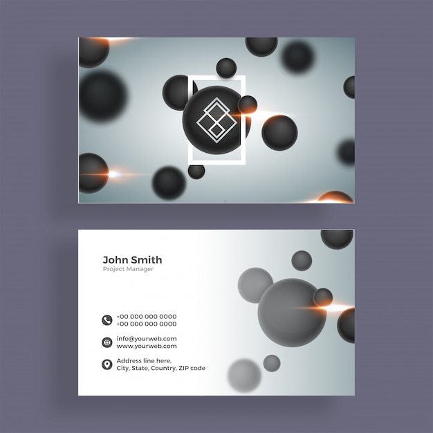 Abstract Business Card Design with 3D Globles.