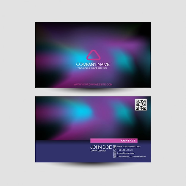 Abstract business card hologram color