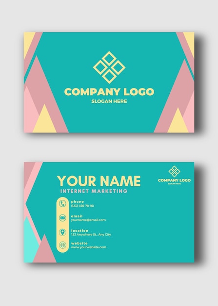 Abstract business card and name card template with pastel colored