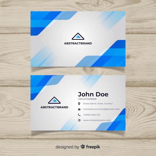 Abstract business card template with blue colors