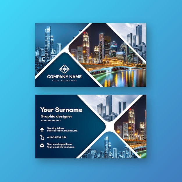 Abstract business card template with photo