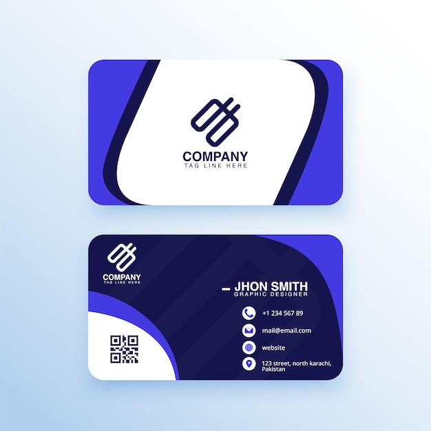 Abstract business card vector template for corporative businesses and other