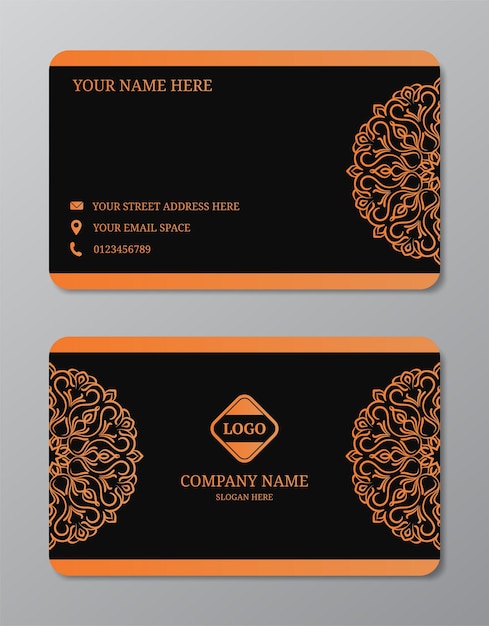 Abstract business card with mandala vector design