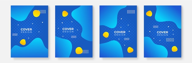 Abstract business cover collection with geometrical shapes