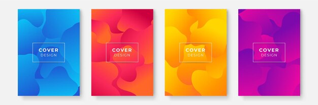 Abstract business cover collection with geometrical shapes