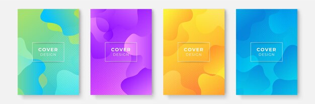 Abstract business cover collection with geometrical shapes