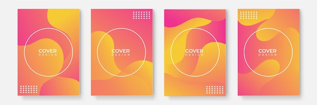 Abstract business cover collection with geometrical shapes