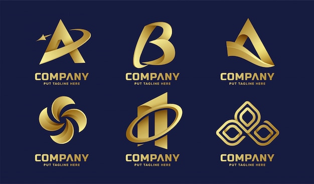 Abstract Business golden logo collection 