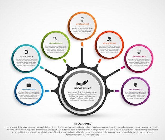 Abstract business infographics with seven options