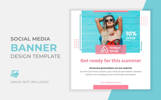 Abstract business social media post template