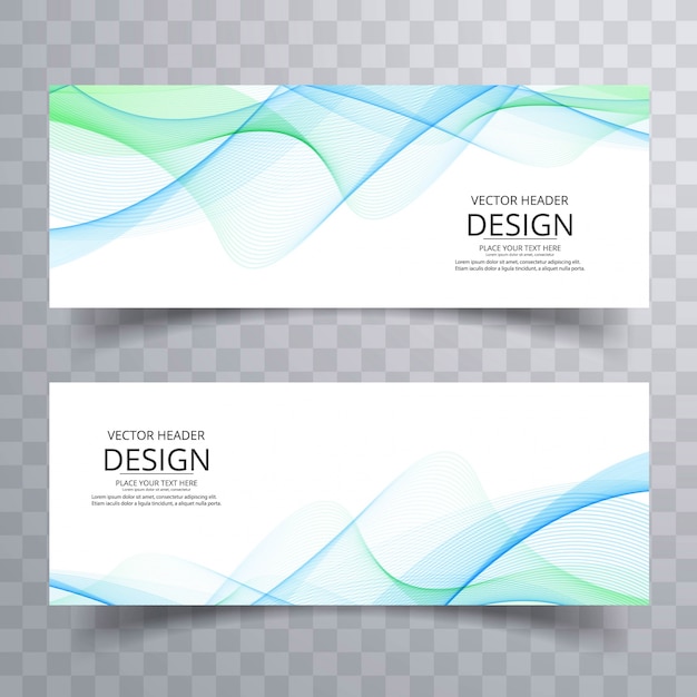 Abstract business wavy banners set design