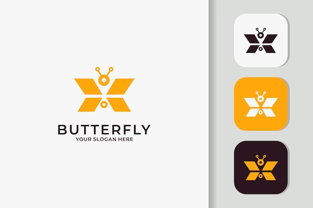 Abstract butterfly logo design with simple concept