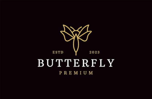 Abstract Butterfly logo. Luxury line logotype design. Universal premium