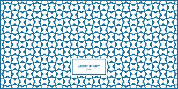 abstract butterfly pattern with simple blue outline