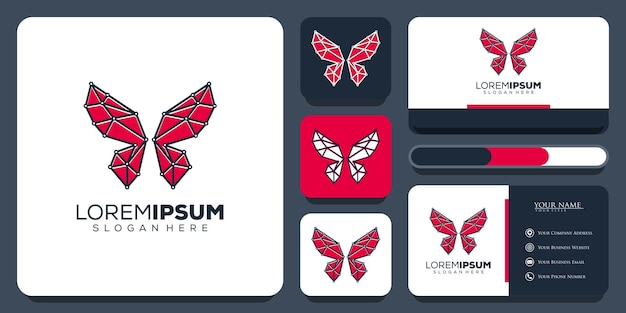 Abstract butterfly tech logo design