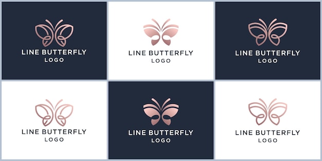 Abstract butterfly vector template Butterfly logo Linear style icon design logo