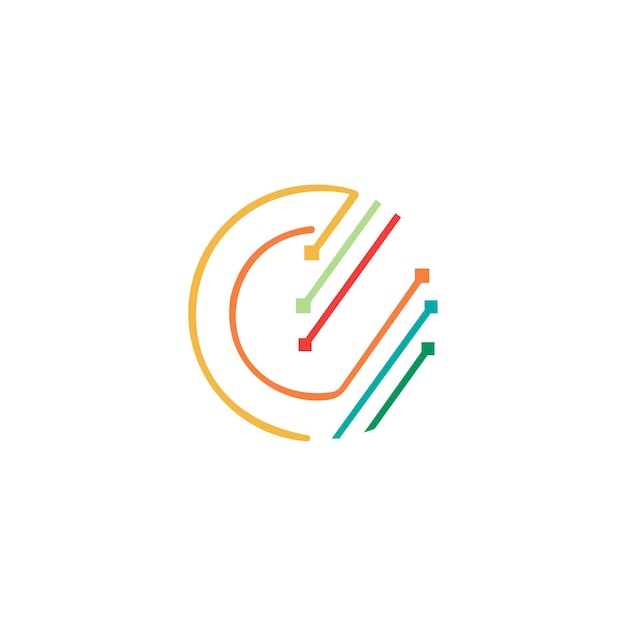 Abstract C logo with line design