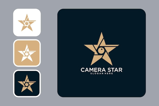 abstract camera star logo design