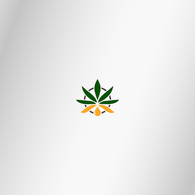 Abstract Cannabis marijuana leaf logo and symbol vector template Illustration design of logotype Oil