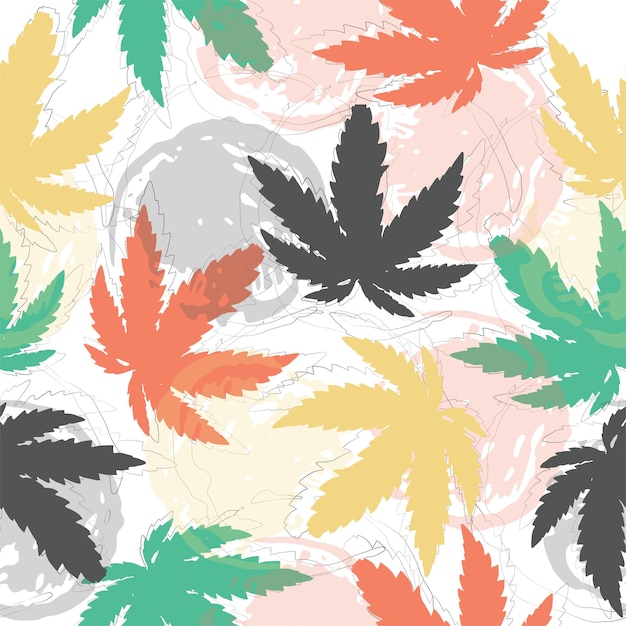 Abstract cannabis marijuana pattern background