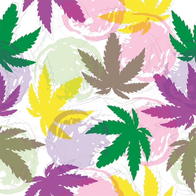 Abstract cannabis marijuana pattern background