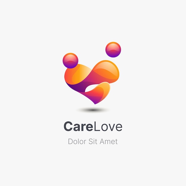 Abstract care love logo gradient