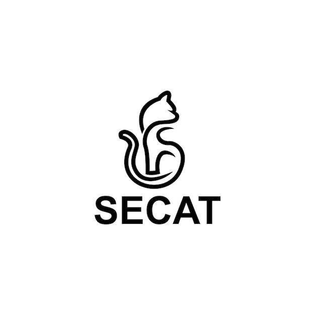 Abstract cat logo with letter s